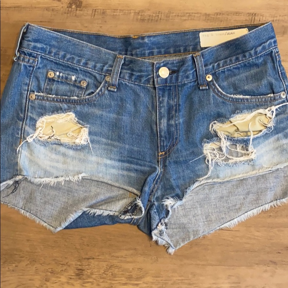 Rag & Bone “Freeport” Denim Cutoff Shorts